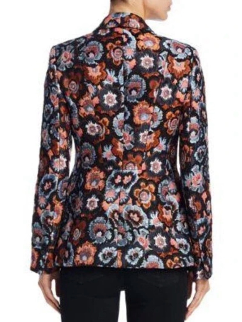 THEORY Floral Jacquard Riding Jacket Blazer 4 Multi Italian Woven - Picture 15 of 16